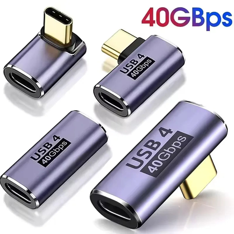 USB4 40Gbps 90° USB-C Adapter | 100W PD & 8K@60Hz OTG USB-C Adapter QXL