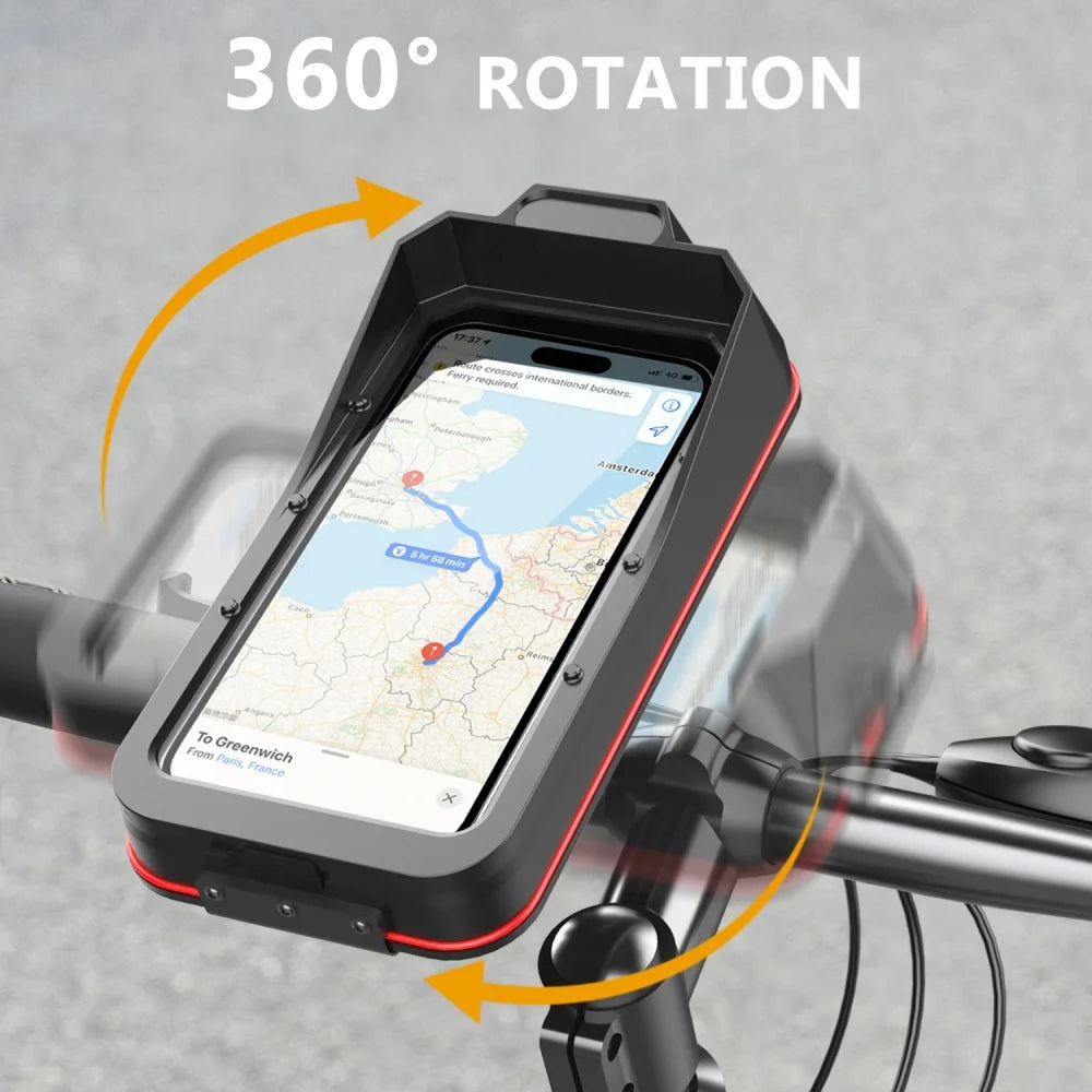 Waterproof Motorcycle Bike Phone Mount | 4.7–7.0" Handlebar Holder Motorcycle Phone Mount QXL black