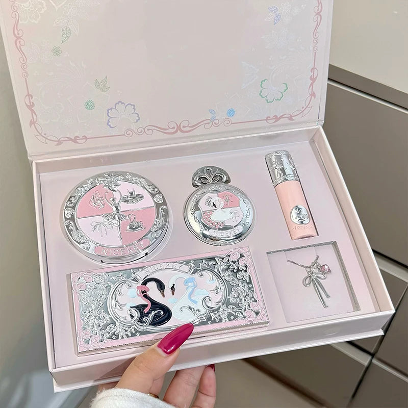 NICEKEY 6-Pc Makeup Gift Set | Eyeshadow, Lip Stain & Highlight Makeup Gift Set QXL Makeup Sets