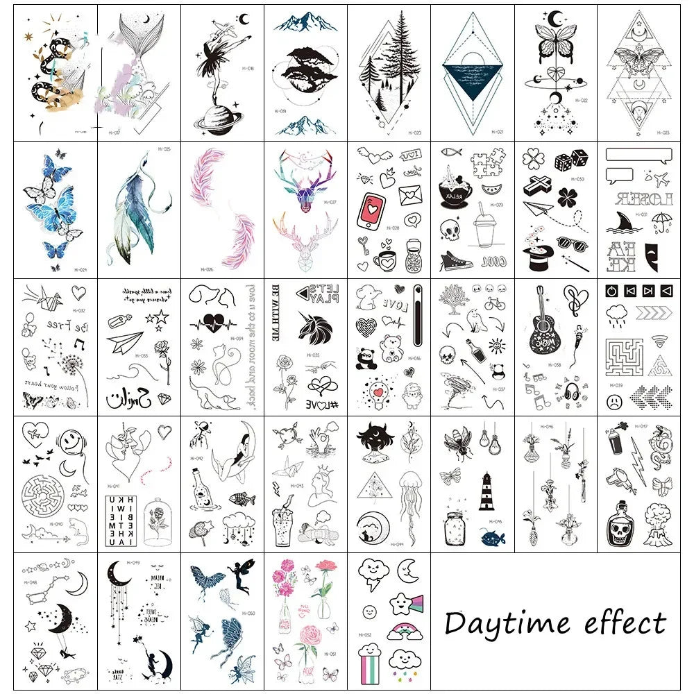 Luminous Waterproof Temporary Tattoo Stickers | Colorful Heart Temporary Tattoo Stickers QXL