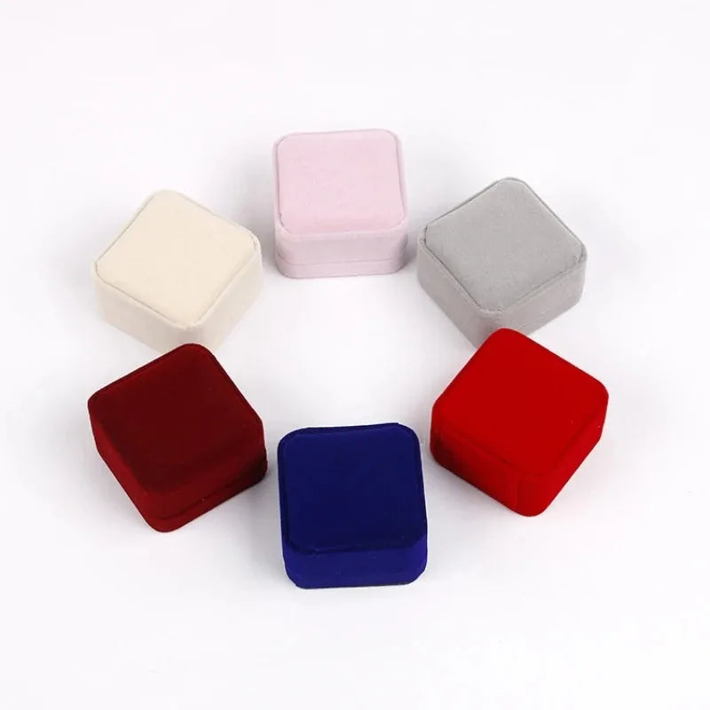 6-Pack Square Velvet Ring & Earring Gift Boxes | Jewelry Cases Velvet Jewelry Box QXL