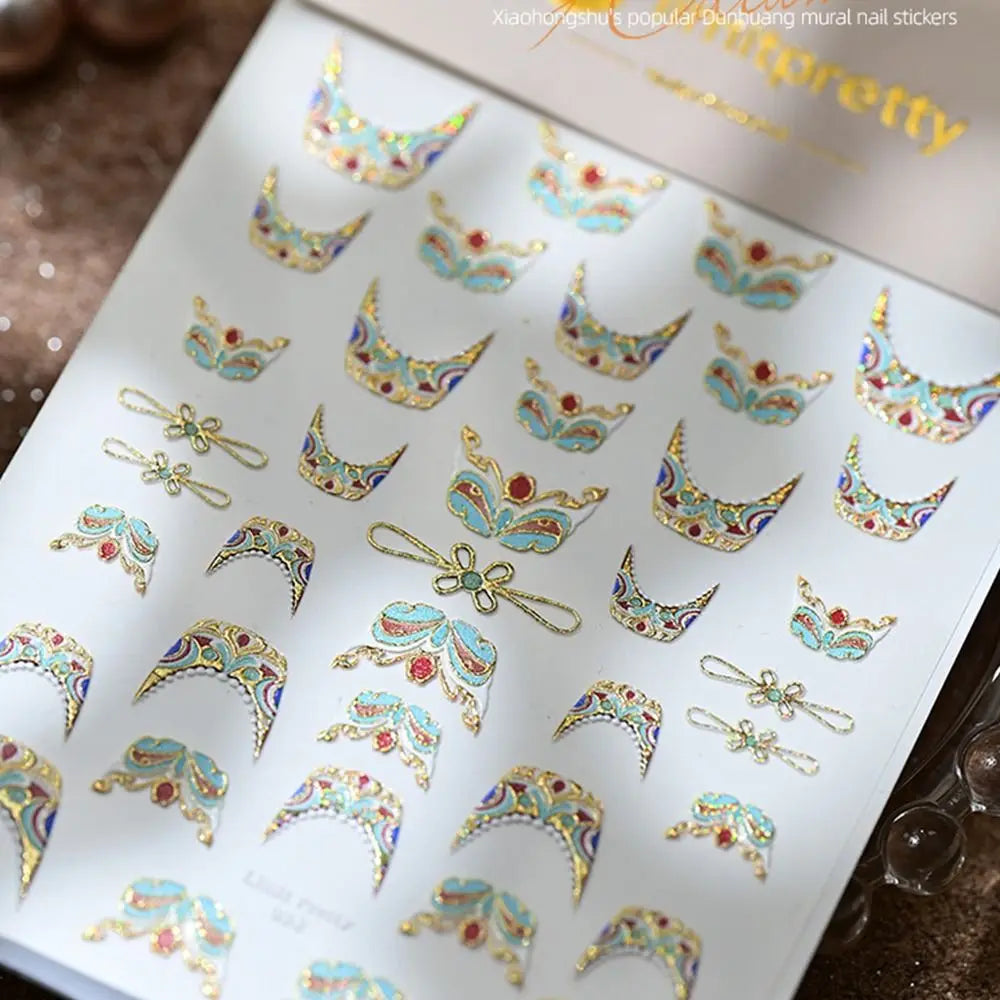 5D Baroque Gemstone Nail Stickers | Luxury Palace Nail Decals Nail Art Stickers QXL