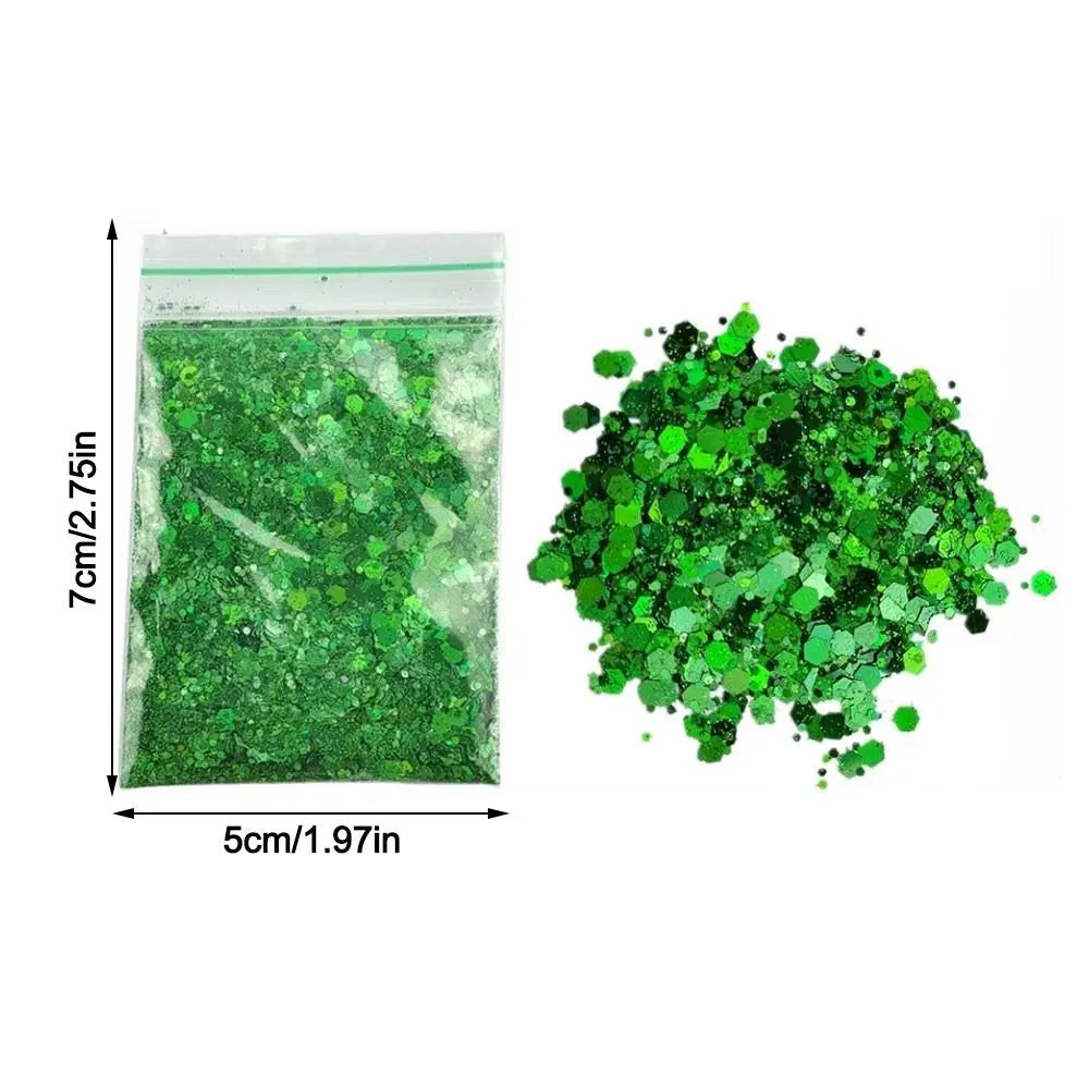 Holographic Nail Glitter Powder | Chrome Rainbow Laser Effect Nail Glitter Powder QXL