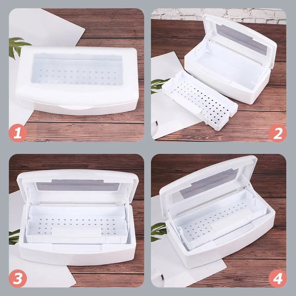 2-Pack Nail Tool Sterilization Tray with Sealed Lid | Salon Nail Tool Sterilization Tray QXL
