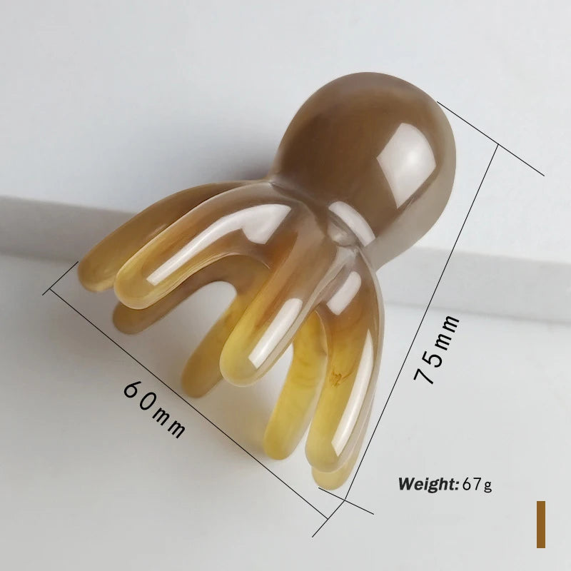 Resin Octopus Gua Sha Scalp Massage Comb | SPA Head Tool Scalp Massage Comb QXL