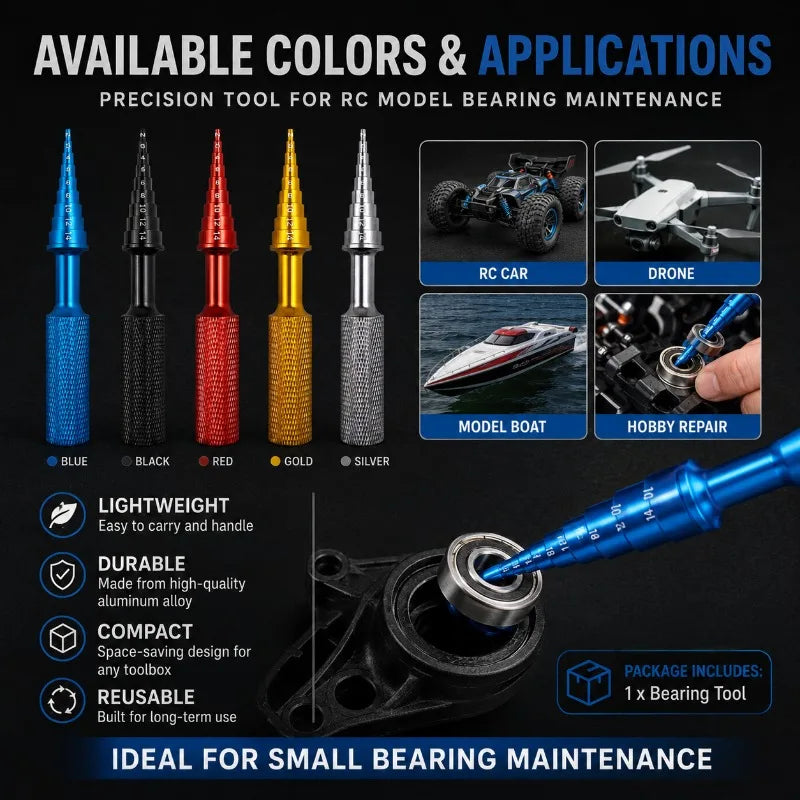 9-in-1 RC Bearing Removal Tool | 2–14mm Aluminum Alloy Bearing Removal Tool QXL