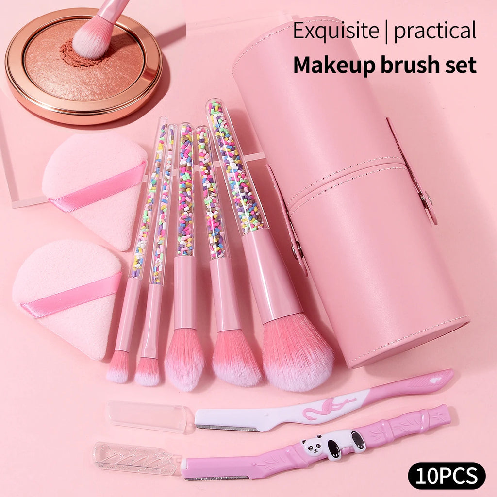 KOSSHOW Pink Makeup Brush Set with Portable Storage Case Makeup Brush Set QXL