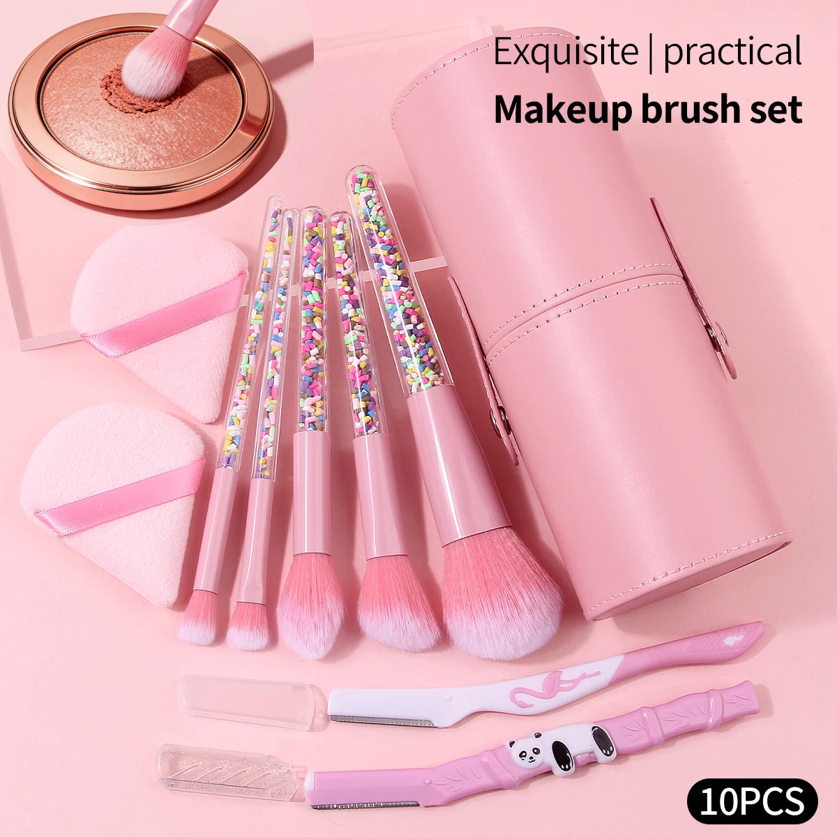 KOSSHOW Pink Makeup Brush Set with Portable Storage Case Makeup Brush Set QXL