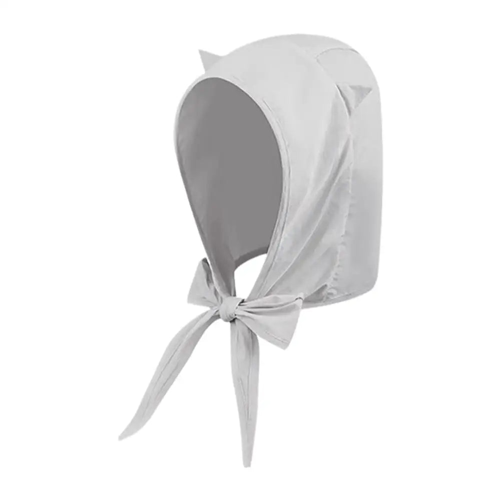 Cat Ear Hooded Sun Hat | Quick-Dry Fisherman Cap & Chin Strap Hooded Sun Hat QXL Gray One size