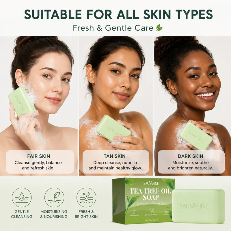 Tea Tree Oil Soap Bar – Deep Cleansing & Moisturizing 100g Cleansing Soap Bar QXL