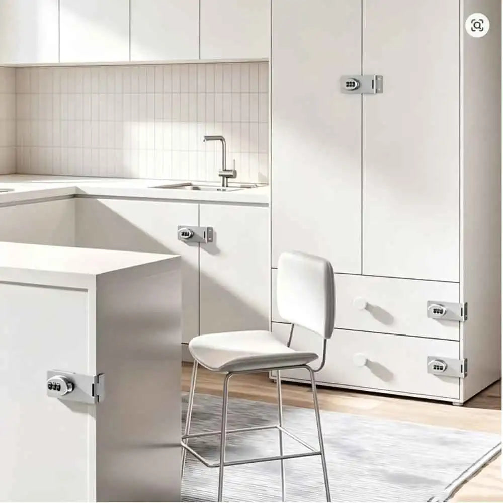 Child Safety Cabinet & Drawer Lock | Double-Open Metal Lock Child Safety Lock QXL
