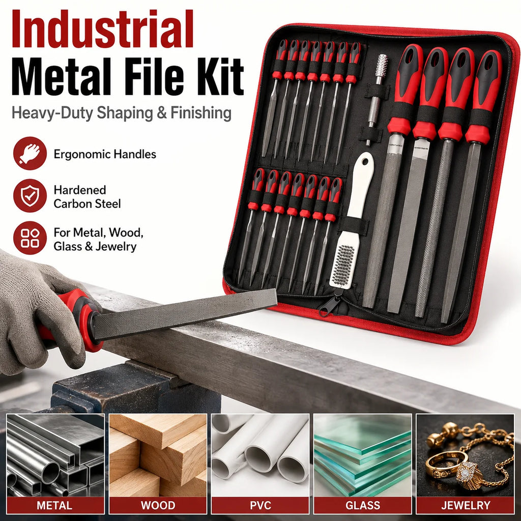 13-Pc Needle File Set | Alloy Steel Deburring & Engraving Kit Needle File Set QXL