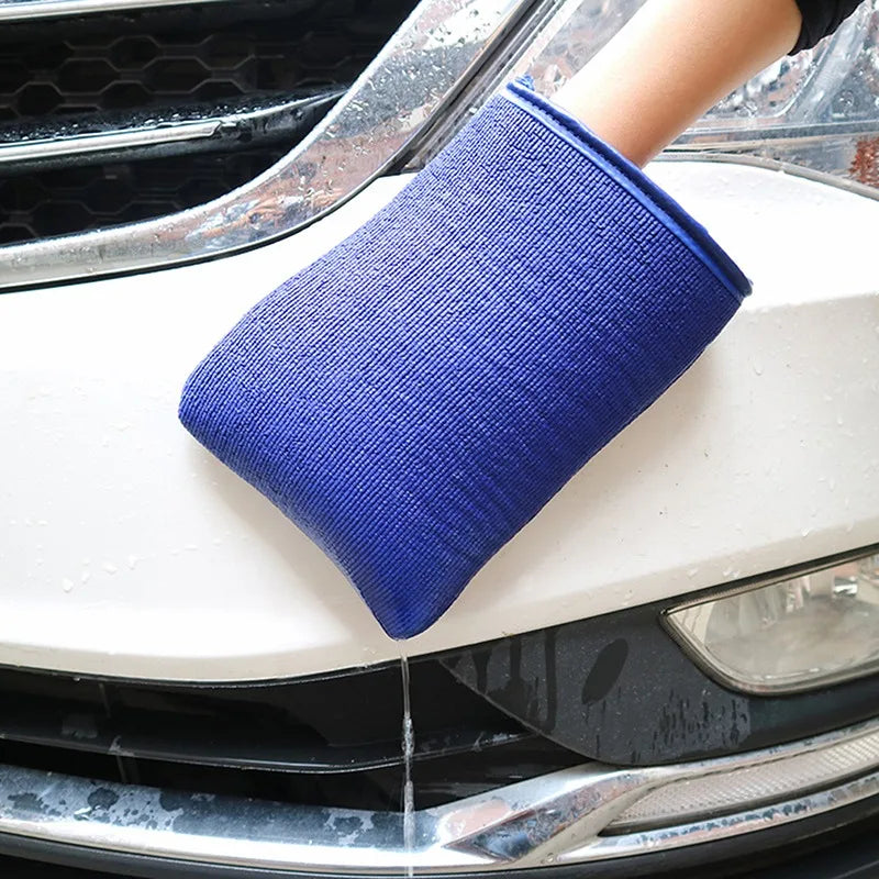Clay Bar Mitt – Microfiber Car Detailing Wash Glove Car Detailing Mitt QXL Blue