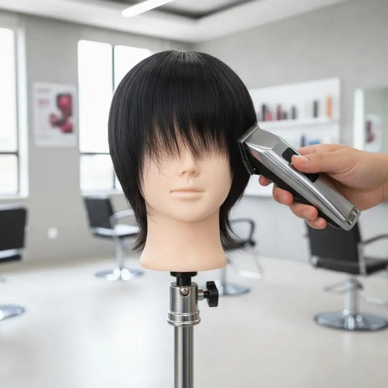 Real Human Hair Mannequin Head | Barber & Stylist Training Training Mannequin Head QXL