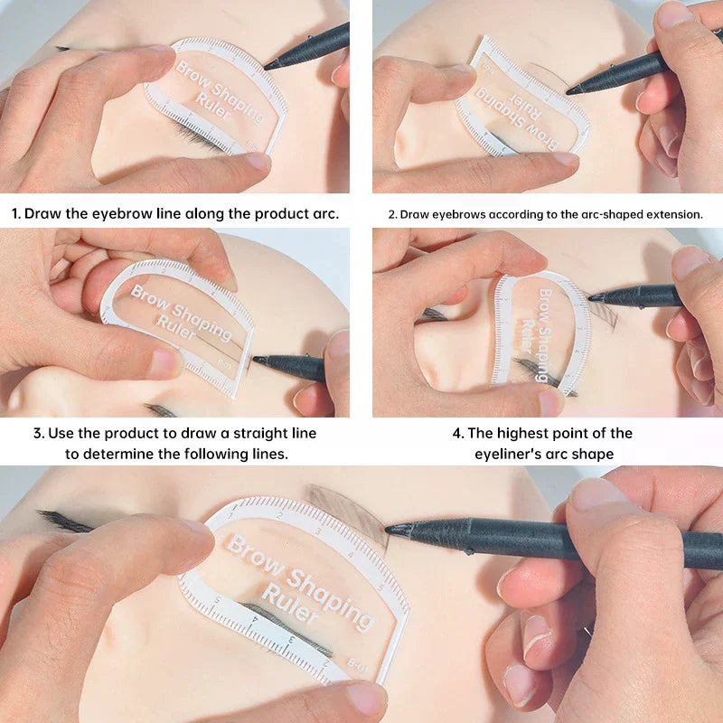Brow Mapping Ruler – Eyebrow Shaping Stencil Design Tool Eyebrow Stencil Ruler QXL