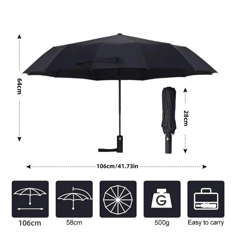24-Rib 106cm Automatic Folding Umbrella – Sun & Rain Folding Umbrella QXL