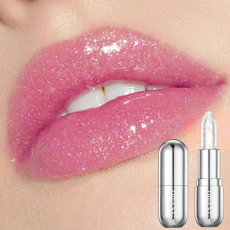 QiBest Color-Change Glitter Lip Balm | Pearlescent Jelly Tint Color-Change Lip Balm QXL 02