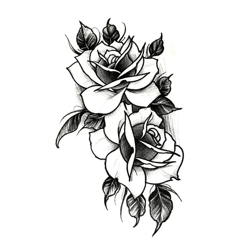 Waterproof Temporary Tattoo Stickers – Rose & Butterfly Designs Temporary Tattoo Sticker QXL