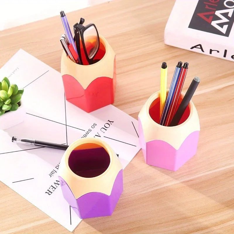 5-Pack Pencil-Shaped Desk Pen Holders | Colorful Cartoon Organizer Desk Pen Holder QXL