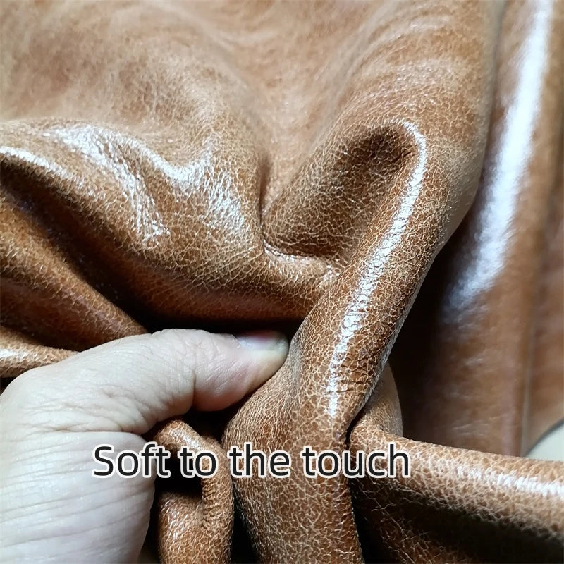 1mm Brown Oil-Wax Top-Grain Cowhide Leather Sheet | DIY Craft Leather Craft Sheet QXL