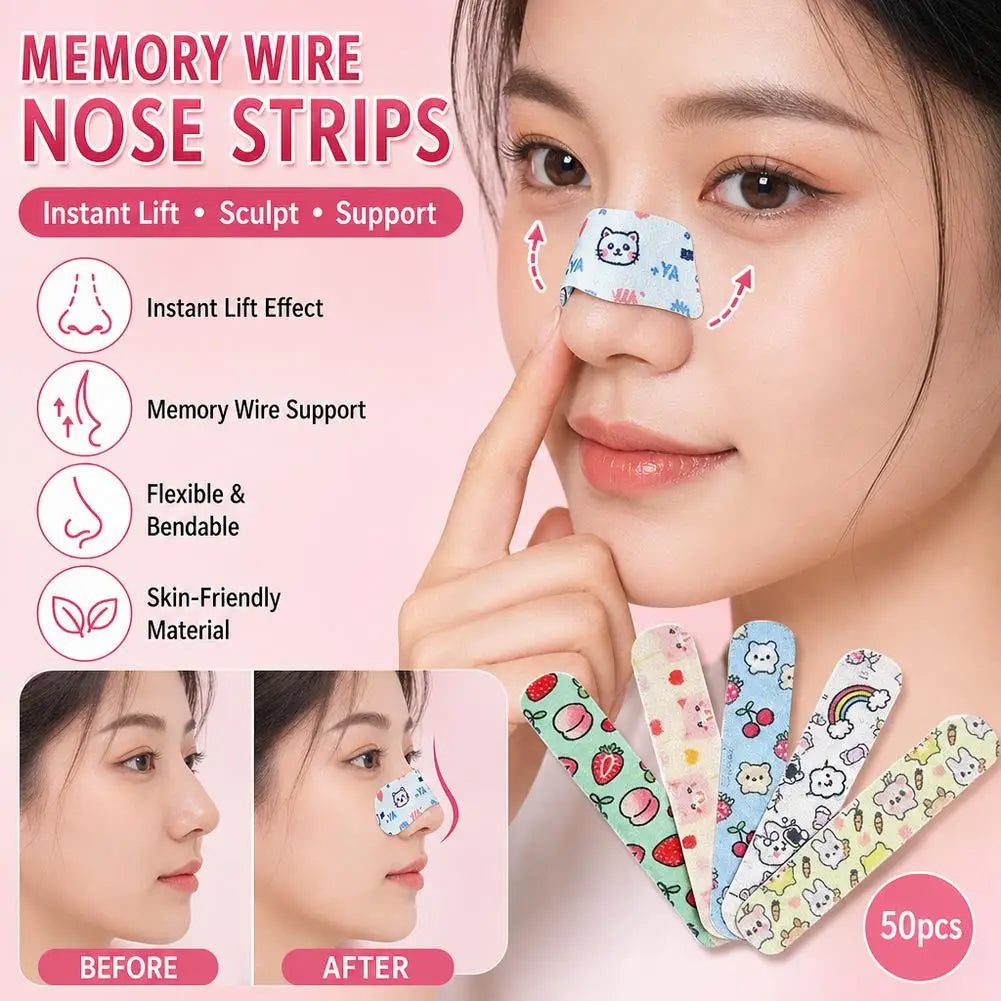 50-Pack Nose Shaping Memory Support Strips | Bridge & Wing Lift Nose Shaping Strips QXL