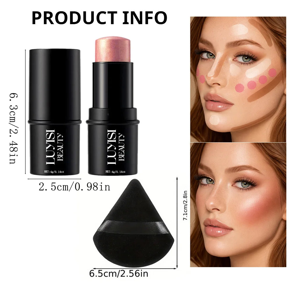 Creamy Waterproof Blush Stick | Natural Radiant Glow | 4g Cream Blush Stick QXL