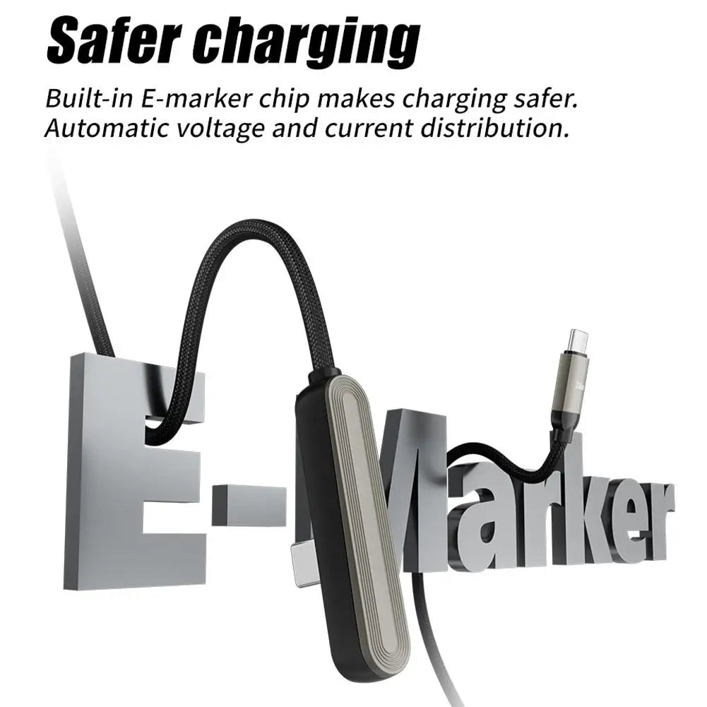 240W Fast Charging Cable & Foldable Phone Stand | 360° Rotation Charging Cable Stand QXL