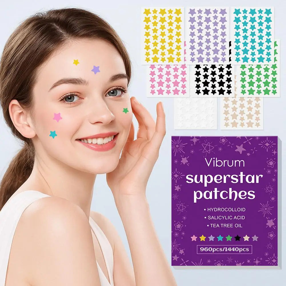 Star-Shaped Hydrocolloid Blemish Patches | 960–1440 Pcs Hydrocolloid Blemish Patch QXL