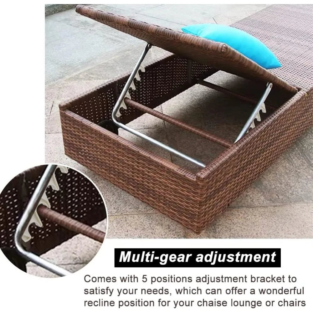 Patio Recliner Back Support Adjuster Brackets 4-Pack | Beige Recliner Replacement Brackets QXL