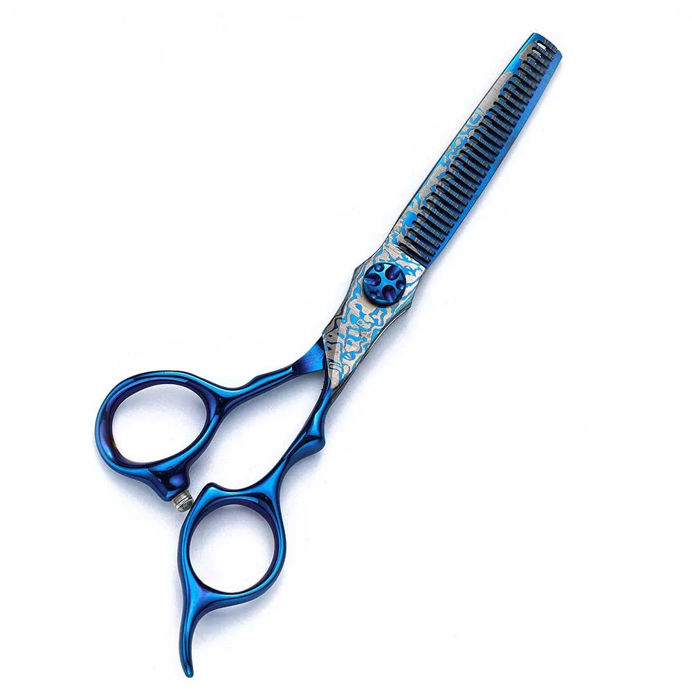 6-Inch Blue Barber Shears | Thinning & Trimming Scissors Kit Barber Shears Kit QXL ZD125 Tooth Scissors
