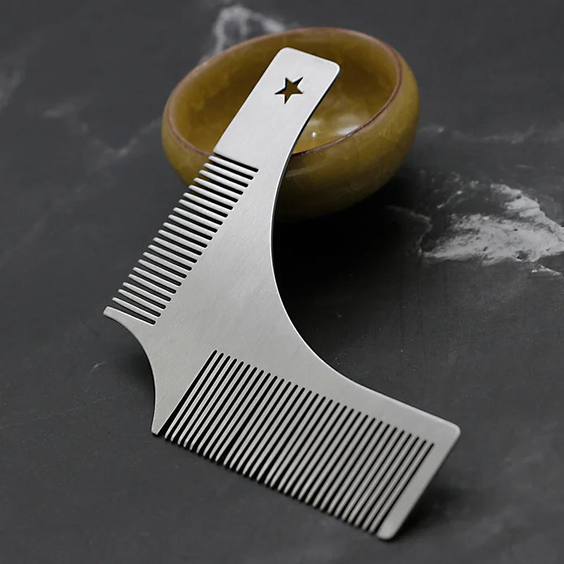 Beard Styling Stencil Comb | Mustache Trimming Template Tool Beard Styling Stencil QXL