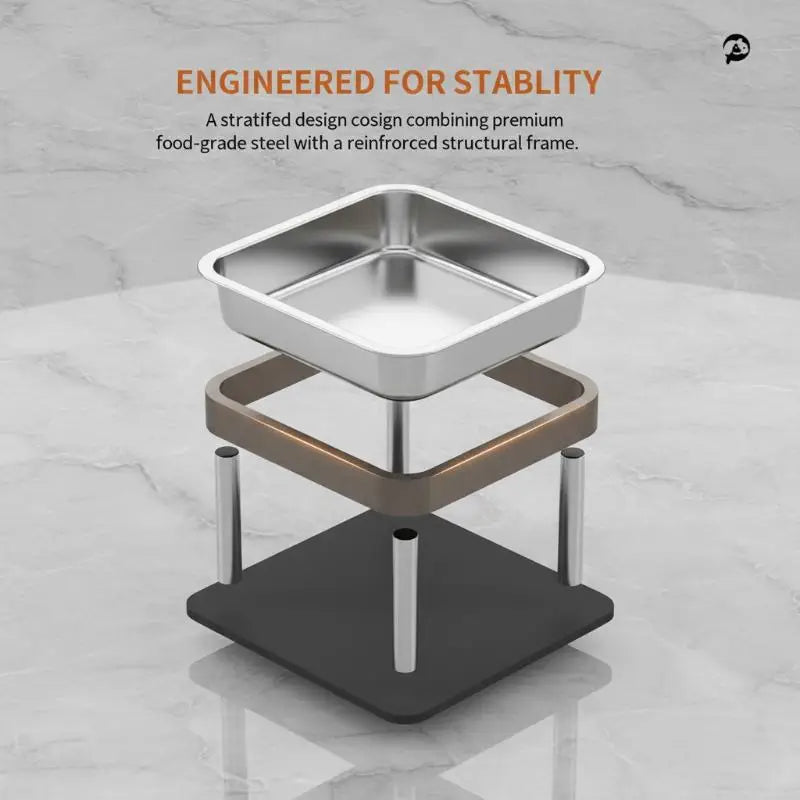 Elevated Dog Bowl | 15° Tilt 304 Stainless Steel Pet Feeder Elevated Pet Feeder QXL