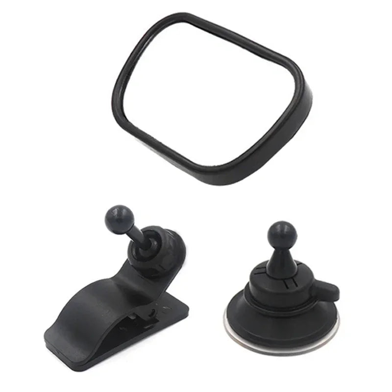 2-in-1 Baby Car Mirror | 360° Rear-Facing Seat Safety Mirror Baby Car Mirror QXL B64 Black 3pcs