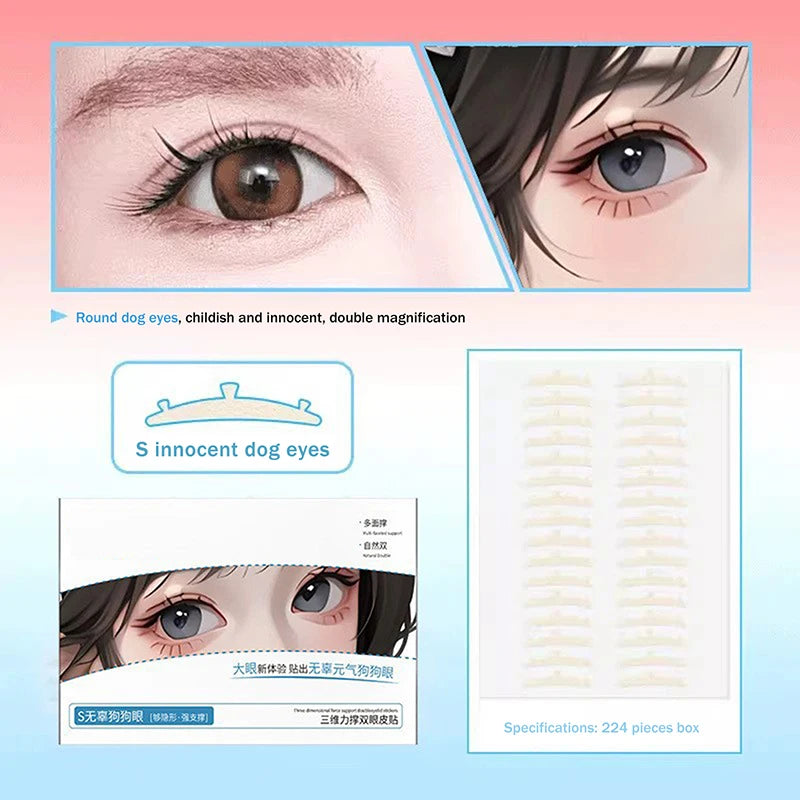 3D Invisible Double Eyelid Tape – 224 Waterproof Lift Strips Eyelid Lift Tape QXL Blue
