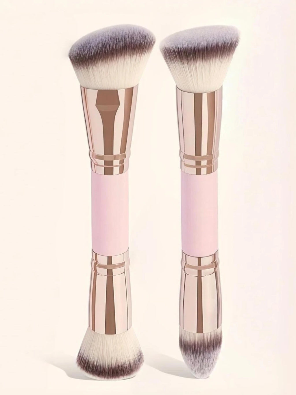 Double-Ended Foundation & Contour Brush Set – 2 Pack Makeup Brush Set QXL
