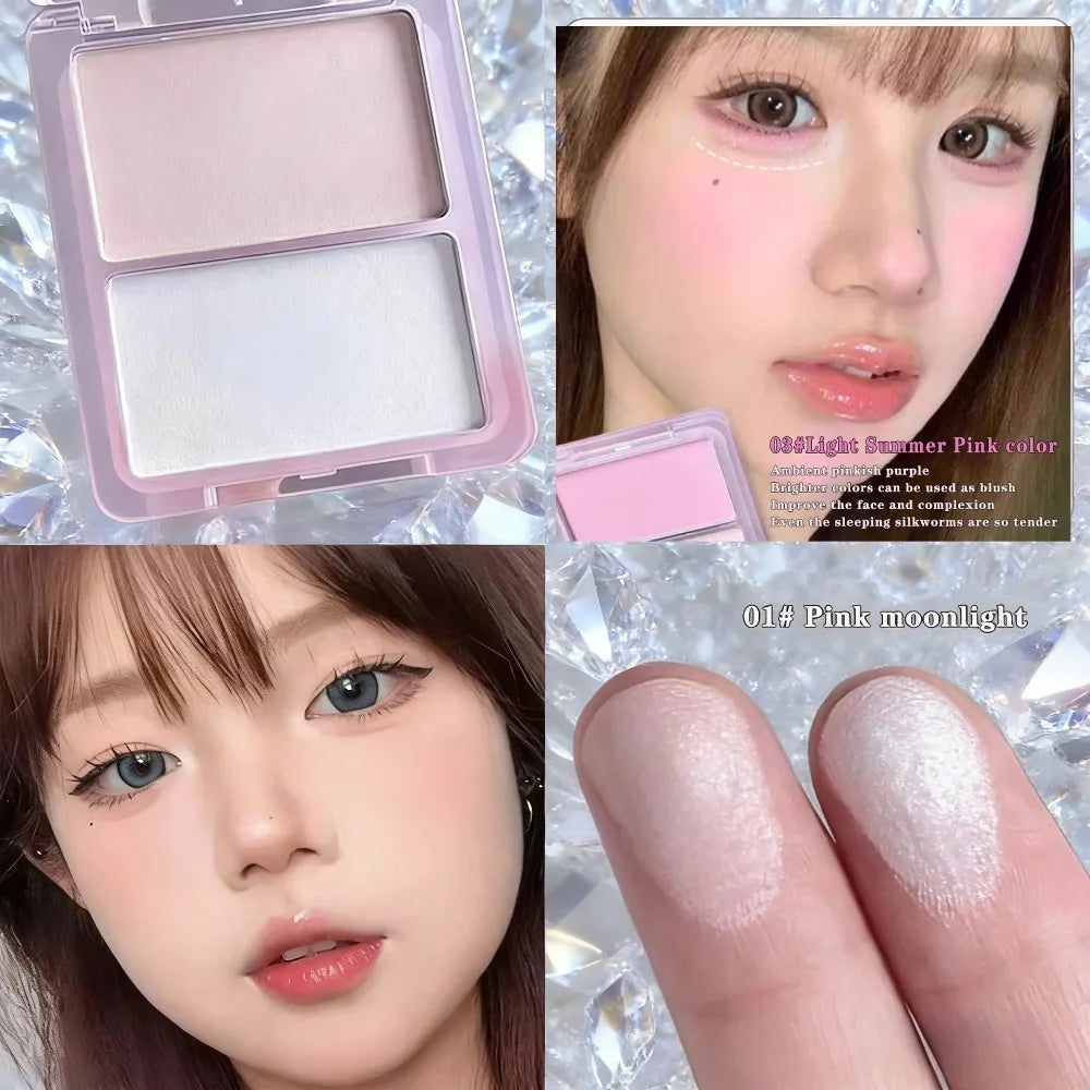Two-Tone Matte Contour & Blush Palette | Korean 3D Sculpt Contour Blush Palette QXL