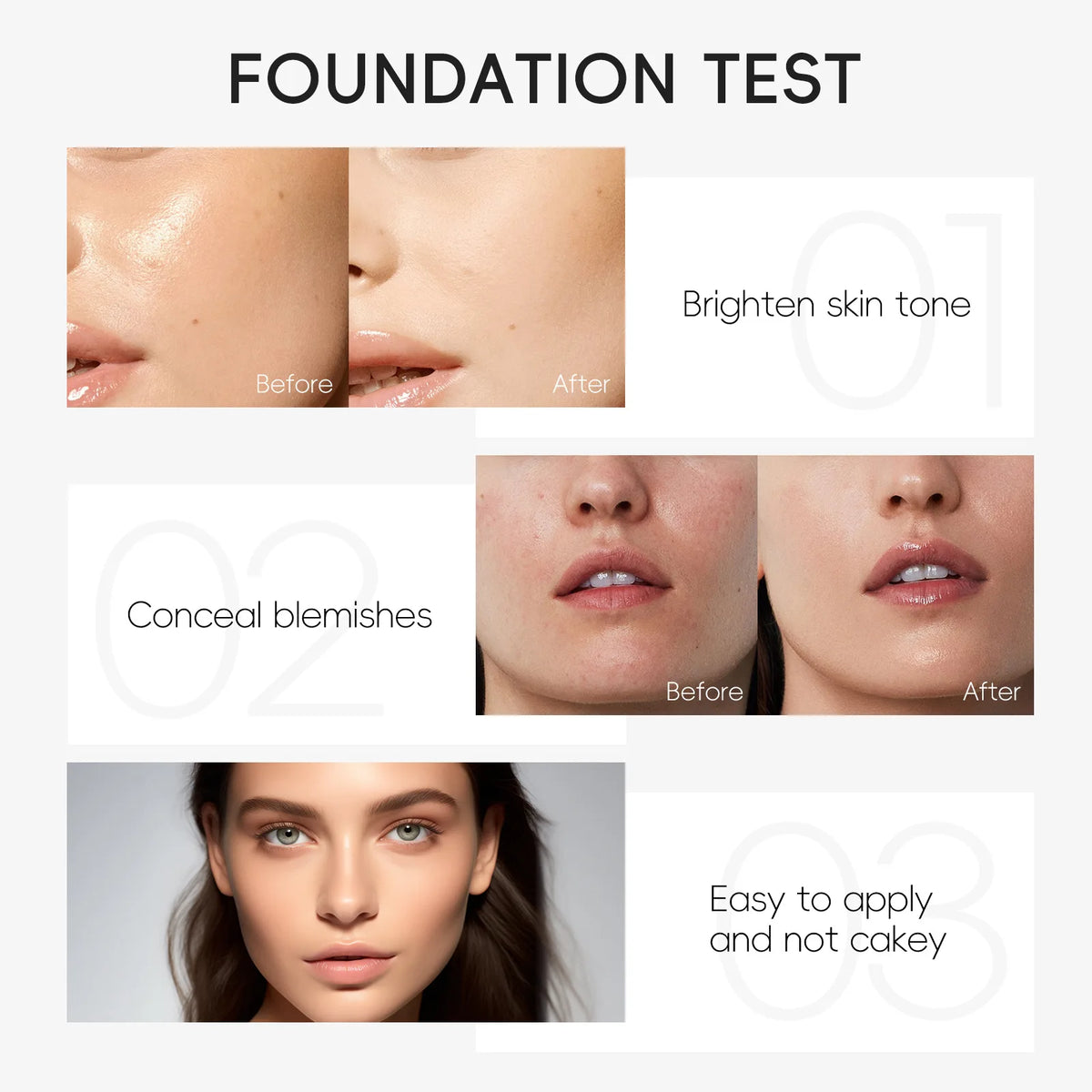 LAIKOU Liquid Foundation | Full Coverage Hydrating Base 30ml Liquid Foundation QXL