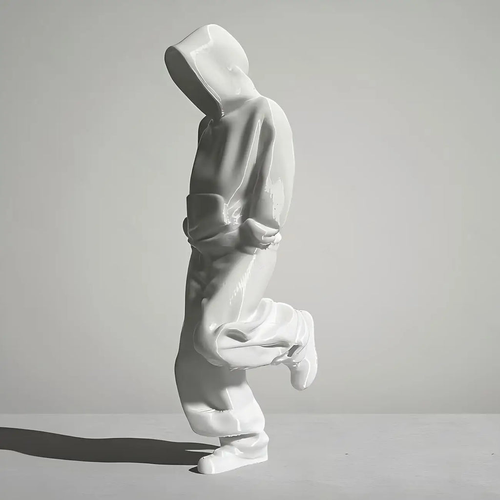Faceless Thinker Statue Set – Black & White Minimalist Decor Decorative Figurine QXL