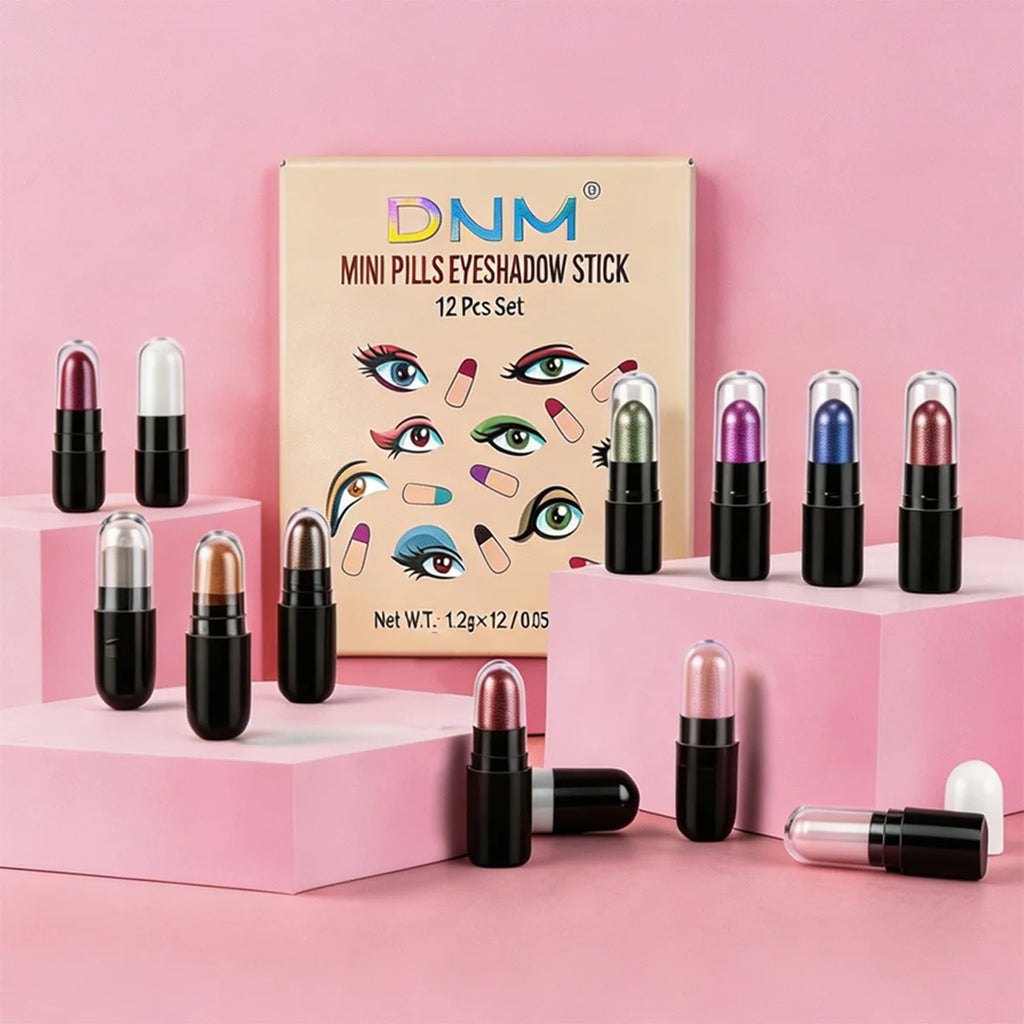 DNM 12-Color Capsule Eyeshadow Stick Set | Pearl & Shimmer Eyeshadow Stick Set QXL