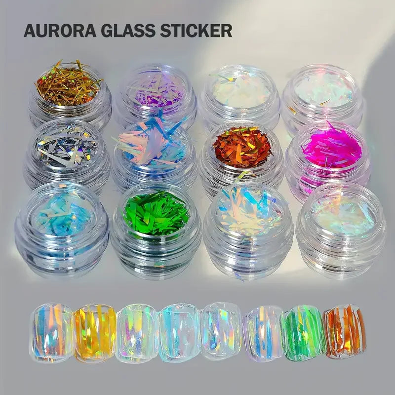 Aurora Fairy Nail Art Pieces | Holographic Laser Glitter Sequins Nail Art Glitter QXL