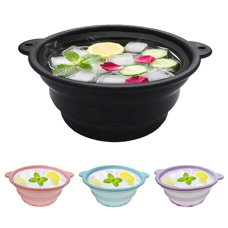Collapsible Silicone Facial Ice Bath Bowl | Foldable Basin Facial Ice Bath Bowl QXL