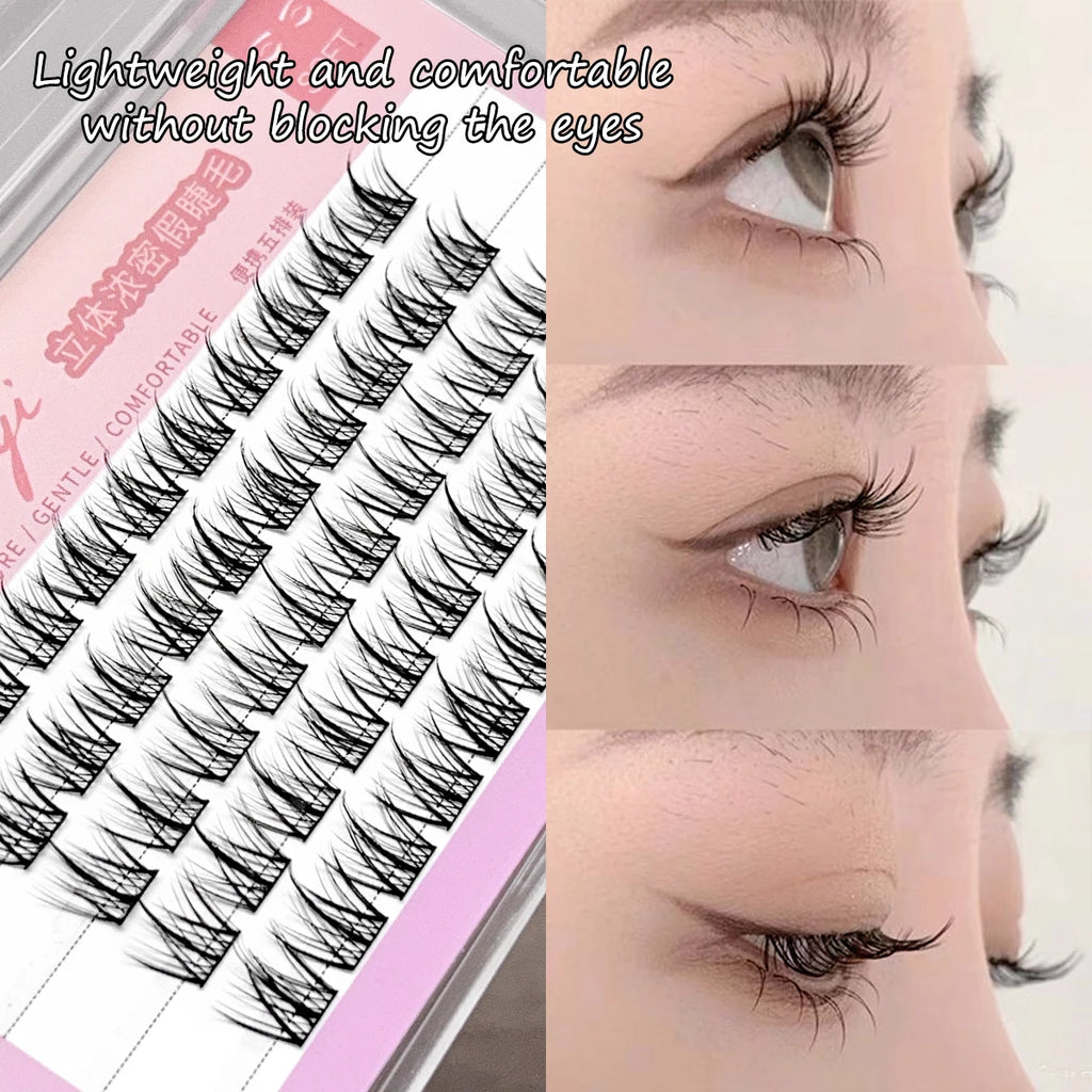 3D Segmented False Eyelashes – Natural DIY Individual Clusters False Eyelashes QXL