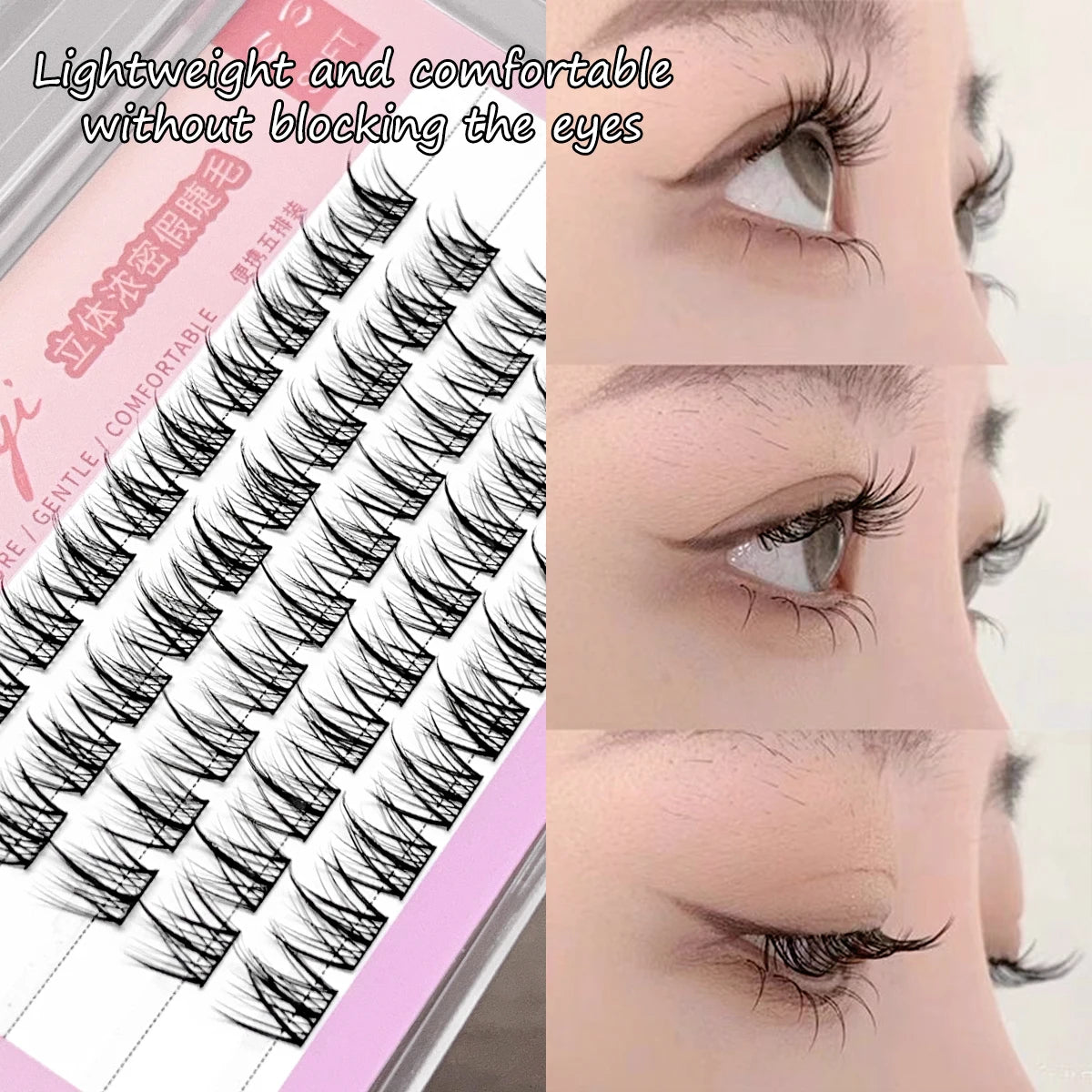 3D Segmented False Eyelashes – Natural DIY Individual Clusters False Eyelashes QXL