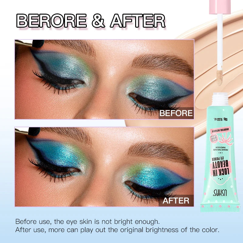 USHAS Eyeshadow Primer – Long-Lasting Smudge-Proof Eye Base Eyeshadow Primer QXL