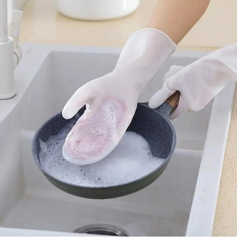 Waterproof Reusable Household Cleaning Gloves – 2 Pairs Household Cleaning Gloves QXL