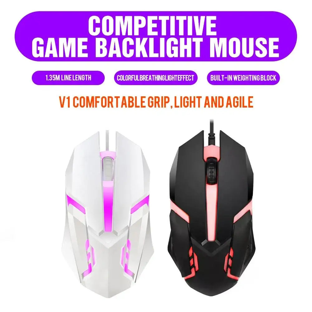 LED Wired Gaming Mouse | 7-Color RGB Backlit USB 1000 DPI Wired Gaming Mouse QXL