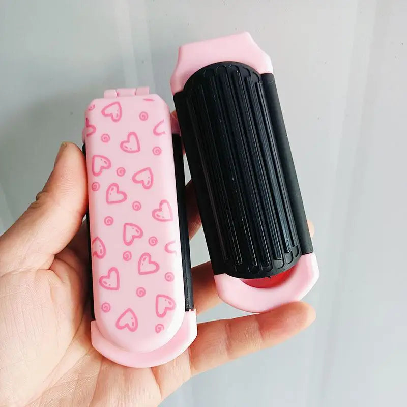 Pink Butterfly Foldable Travel Hair Comb with Mirror & Massager Foldable Travel Comb QXL