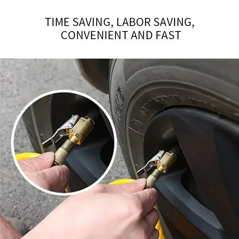 Brass Seal-Lock Air Chuck | Anti-Leak Tire Inflator Connector Tire Inflator Chuck QXL