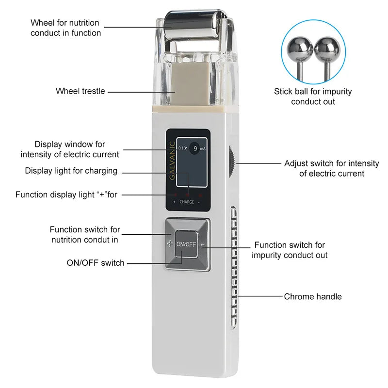 Microcurrent Ion Facial Cleansing Device | Pore Minimizer Facial Cleansing Device QXL