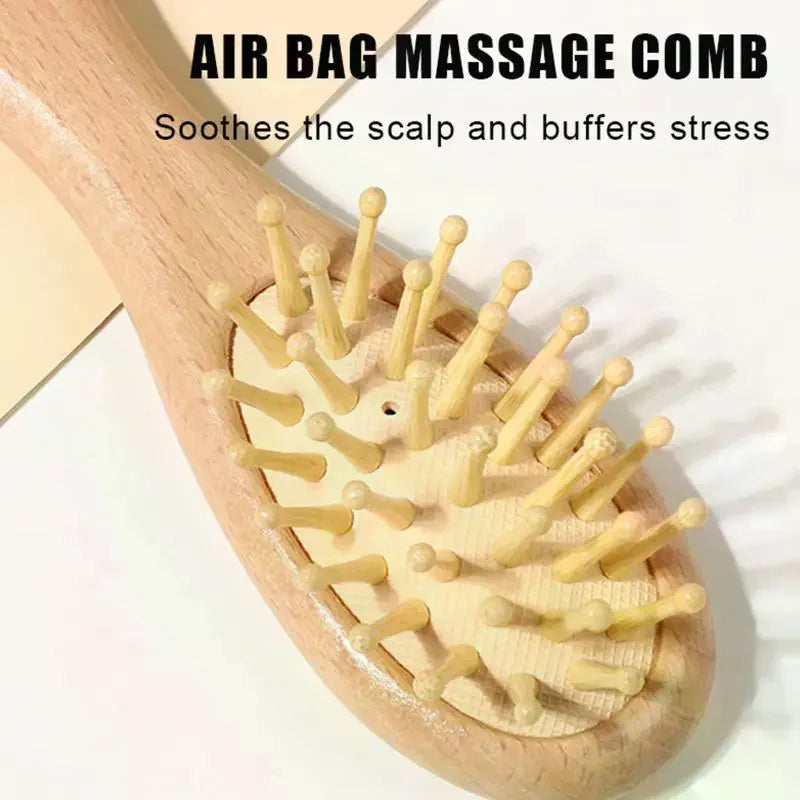 Baby Beech Wood Cushion Comb & Wool Brush Set | 2/3 Pcs Baby Grooming Set QXL